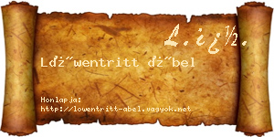Löwentritt Ábel névjegykártya